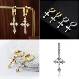 Ohrstecker Neue Kreuz Ohrringe Für Frauen Iced Out Zirkonia Schmuck Hip Hop Einfache Mode Diamant Ohrring Set Party Geschenk Drop Dhgarden Dhsle