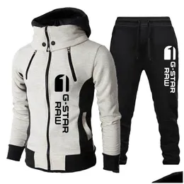 Gstar Printed Mens Long Sleeve Tracksuit With Zipper Golf Hoodie