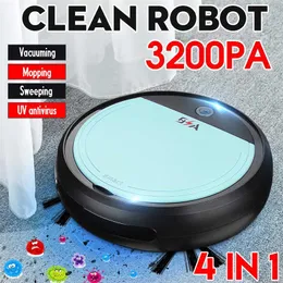 2019Rechargeable Smart Robot 4 in 1 3200pa USB Auto Smart Sweeping Robot UV Sterilizer Strong Suction Sweeper Vacuum Cleaners267b