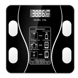 Escamas de peso corporal escala digital Peso corporal Gordura corporal Composição corporal Analisador inteligente BluetoothCompatible Wireless Banheiro BMI 230308