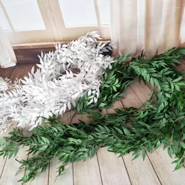 Flores decorativas 170 cm de comprimento decoração artificial festas de casamento artificial falsificado planta de videira pendurada folhas guirlanda casa jardim parede