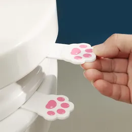 Other Bath Toilet Supplies Cute Cartoon Handle Cat Claw lid lifter Plastic Convenient 230308