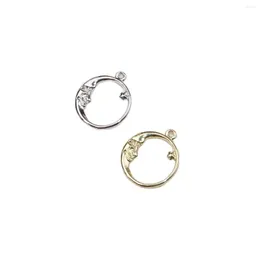 Ciondoli Eruifa 20 pz 14mm Oro/Argento Luna Stella Ciondolo in Lega di Zinco Accessorio per Donna Gioielli Fai da Te Ragazza Collana Bracciale Orecchini