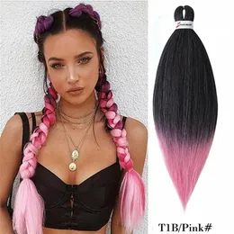 26 polegadas omber e fácil jumbo traidora de cabelo colorido protetched Braiding Hair Rainbow Kanekalon Xpressões Pink Braid Hair Shippi284s