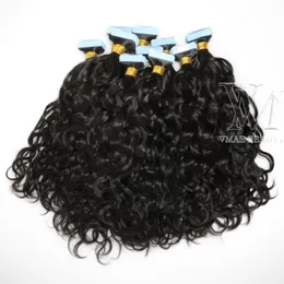 VMAE Remy Virgin Natural Tape in Human Hair Extension 100g Afro Kinky Curly Body Water Deep Wave rakt 3B 3C 4B 4C257I