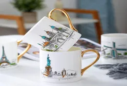 Avrupalı ​​İngiliz seramik kupa kahve fincanları yaratıcı çift şehir ins nordic lüks su kafe çay süt hediyeleri kupalar7632828