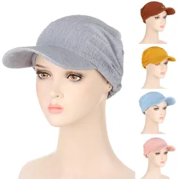 Cappelli a tesa larga Cappello Hijab da donna con foulard elastico in tinta unita Cappello da baseball con turbante Testa antivento Cappello estivo da sole estivoLargo