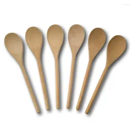 Set Di Stoviglie Cucchiai In Legno Per Miscelare Cottura Al Forno In Faggio 12 Pollici - Set Di 6 ROUNDSQUARE