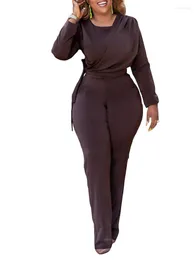 Etniska kläder Afrikanska kläder Kvinnor Jumpsuit snör upp hög midja Afrika Africa Solid Casual Office Lady Playsuit Jumpsuits