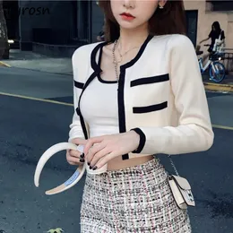 حياكة النساء تي شيرجانز الخواص السترات المحصوفة المفتوحة غرزة مصممة الشارع الرجعية TRICOT TRENDY FIT