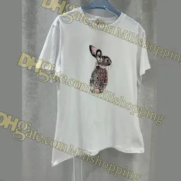maglietta da donna coniglietto designer di lusso marchio moda estiva traspirante a maniche corte risvolto coniglio top casual