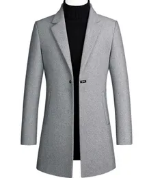 Designer Uomo Trench in lana Bottone singolo Moda Inverno Business Lungo addensare Slim Fit Giacca soprabito Parka Abbigliamento uomo Taglie forti 4XLUP5F