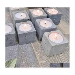 Candle Holders Concrete Tealight Holder Molds Candlestick Sile For Cement Diy Vessel 210722 Drop Delivery Home Garden Dhwul