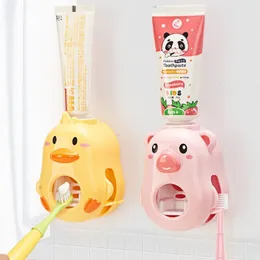 Portaspazzolini Dispenser automatico di dentifricio a parete Spremiagrumi per bambini Accessori per il bagno Rack Dispensador Pasta Dientes 230308