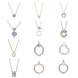 925 Silver Fit Pandora Collar Heart Women Women Jewelry Jewelry Blue Flower Heart