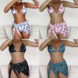 Kvinnors badkläder 2023 Nya europeiska amerikanska explosiva sexiga strandbikini Three-Piece Sale Swimewear T230307