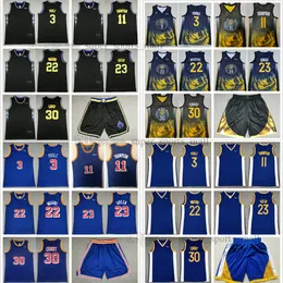 2023 New City 30 Curry Basketballtrikot 23 Draymond Stephen Green 22 Andrew 3 Poole Wiggins Klay 11 Thompson mit 6 Patches Weiß Blau Grün genähte Trikots