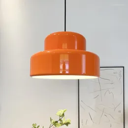Hängslampor 2023 Simple Nordic Orange Metal E27 Tabell Kök Matsal Living Island Lamp