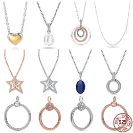 925 Silver Fit Pandora Necklace Pendant Heart Women Fashion Modelry Swelet Jewelry DIY هدية جميلة