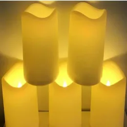 Candles Decor Home & Garden 6Pcs Lot 3X4 Inches Flameless Plastic Pillar Led Light With Timer Lights Battery Operated Candle A Qyl196B