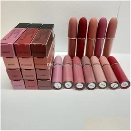 Läppglans varumärke skönhet makeup matt läppstift 12 färger lyster retro läppstift frost y läppar släpp leverans hälsa dh0iv