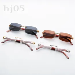 Szklanki Kobiety Shades Luksusowe okulary przeciwsłoneczne Designer Casual Trendy Multicolour Lentes de sol małe drewniane drewniane drewniane szklanki męskie PJ007 Q2