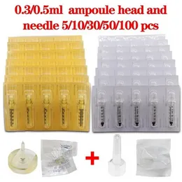 50pcs 0.3 مل 0.5 مل ampoule رأس المحول المعقم المعقم mesotherpter للهالورون القلم الجمال معدات 124