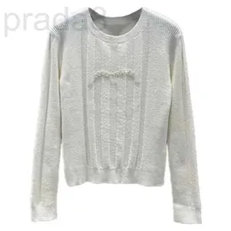 Kvinnors tröjor Designer 906 XL 2022 Milan Runway Autumn Women Sweater Brand samma stil långärmad vit besättning nacke cardigan kvinnor zhen ajwr