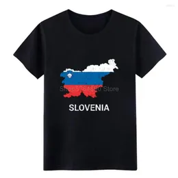 Men's T Shirts Slovenia Slovenija Country Map Flag Poly Shirt Men Customized Cotton Euro Size S-3xl Normal Spring Autumn