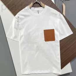 Erkek Tişörtler Tasarımcı Plus Boyut Pamuk Tişört Tasarımcı Gömlek PU Cep Kabartmalı Kısa Kollu Külot Erkek ve Kadın Lüks T-Shirt Moda düz Renk