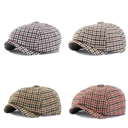 جديد للجنسين الخريف الشتاء من منقوش Newsboy Ivy Caps قبعات قبعات غير رسمية نساء مسطح الذروة Cap England Gatsby Retro Hat Driver Cap Flat