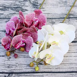 Dekorativa blommor kransar 3d konstgjord fjäril orkidé falsk mal flor för hem bröllop diy dekoration riktig beröring dekor flore