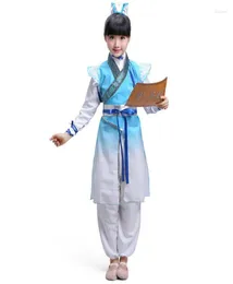 ステージ着用中国の伝統的なフォークハンフスーツ男の子の女の子古代学生コスチュームキッズタン王朝学者服コスプレローブF5349844