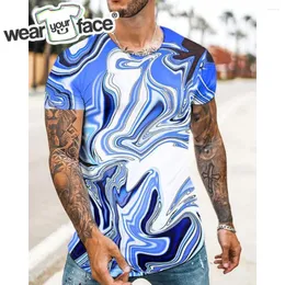 Men's T Shirts Magical Colors Liquid 3D All Over Printed Shirt Summer Streetwear Casual Vocation Short Sleeve Men Unisex Clothing