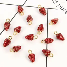 Charms Jóias Charme Europeu Colar Fit Colar Personalidade BEAD DIY Pingente de pulseira adequada Red Strawberry elegante