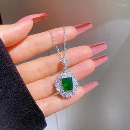 Kolye Kolyeler Oimg Paslanmaz Çelik Zarif Rhinestone Mavi Gem Kolye Kadınlar İçin Tam Kristal Gerletme