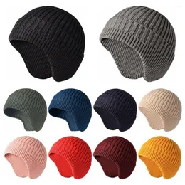 Cycling Caps Fashion Warm Knit Hat With Ear Flap Winter Beanies For Men & Women Skull Outdoor Working Sports