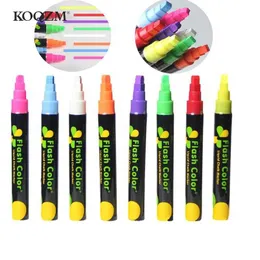 Höjare Erasable Candy Color Liquid Chalk Highlighter Fluorescerande Marker Pen LED Whiteboard Graffiti för målning Graffiti Office Supply J230302