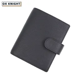 Notatniki Ox Knight Mini A7 Notebook z 19-25 mm srebrne pierścienie Pobbane ziarno Tydzień Planer Organizator Podróż Diary Sketchbook 230309