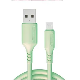 Cable de silicona de líquido suave 3A Micro USB Tipo C para Samsung S10 S20 Huawei Redmi Moblie Phone Cargador Typec Cable USB C