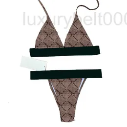 Women's Swimwear Designer Women Sexy Halter Fashion Letters Bikini Set Personality Stripe Sling Swimsuits F3I2