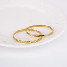 Brincos de argola Brincho de aço inoxidável para mulheres cor de ouro redonda simples partida boa partida diária jóias 2023 e0175 cn (origem)