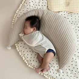 Pillows INS born Nursing Pillow Baby Soft Hair Ball Cotton Moon Cushion Bed Surround Children's Bed Safe Removable Washable 230309