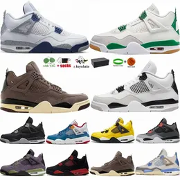 Violet Ore 4 Jumpman Basketball Shoes 4s Pine Green University Blue Taupe Haze Guava Ice Infrared Thunder Military Black Cat Men Woman Sports J4 Sneakers Trainers