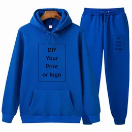 Mens Tracksuits 사용자 정의 인쇄 된 여성 스웨트 셔츠 세트하라 주쿠 남자 diy 당신이 좋아하는 po 또는 까마귀 패션 유엔 의류 펄 230308