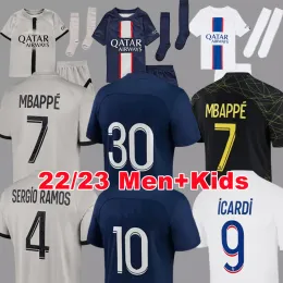 カスタムMBappe 7 Hakimi 30 10 10サッカージャージファンプレーヤー22 23 Sergio Ramos PSGS Maillots De Football Shirt 2022 2023 Marquinhos Verratti Hak