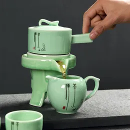 China Kung Fu Tea Conjunto de 6 xícaras de xícara de xícara justa girar a água de chá de chá de cerâmica copo de chá de chá chinês