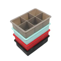 Ferramentas de sorvete Food grau 1651155 cm forma quadrada forma de molde de molde Fruit Cube Cube Cube 6 Lattice Bandejas de bandeja de cozinha acessórios de cozinha silicone z0308