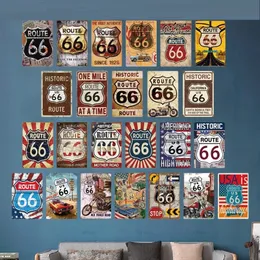 Route 66 Vintage Metal Signs Tin Sign RT66 Vintage Metal Plaque Retro Garage Wall Decor For Bar Pub Club Man Cave Gas Station personalized Art Decor Size 30X20 w01