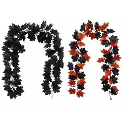Dekorative Blumenkränze, 180 cm, schwarze künstliche Ranken, Dekoration, Halloween, Innenwandbehang, Ranken, Raumdekoration